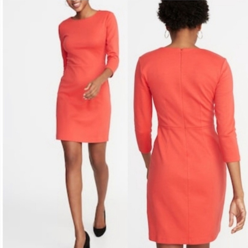 Peach Pink Bodycon Dress Medium Old Navy J. Crew